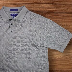 Alan Flusser Men’s Mercerized Cotton Gray Polo. Size Medium.
